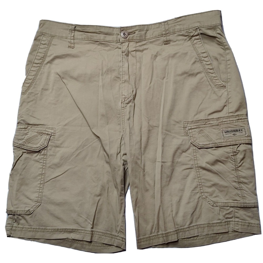UNIONBAY Men Size 40 Khaki Cotton Stretch 10" Cargo‎ Shorts